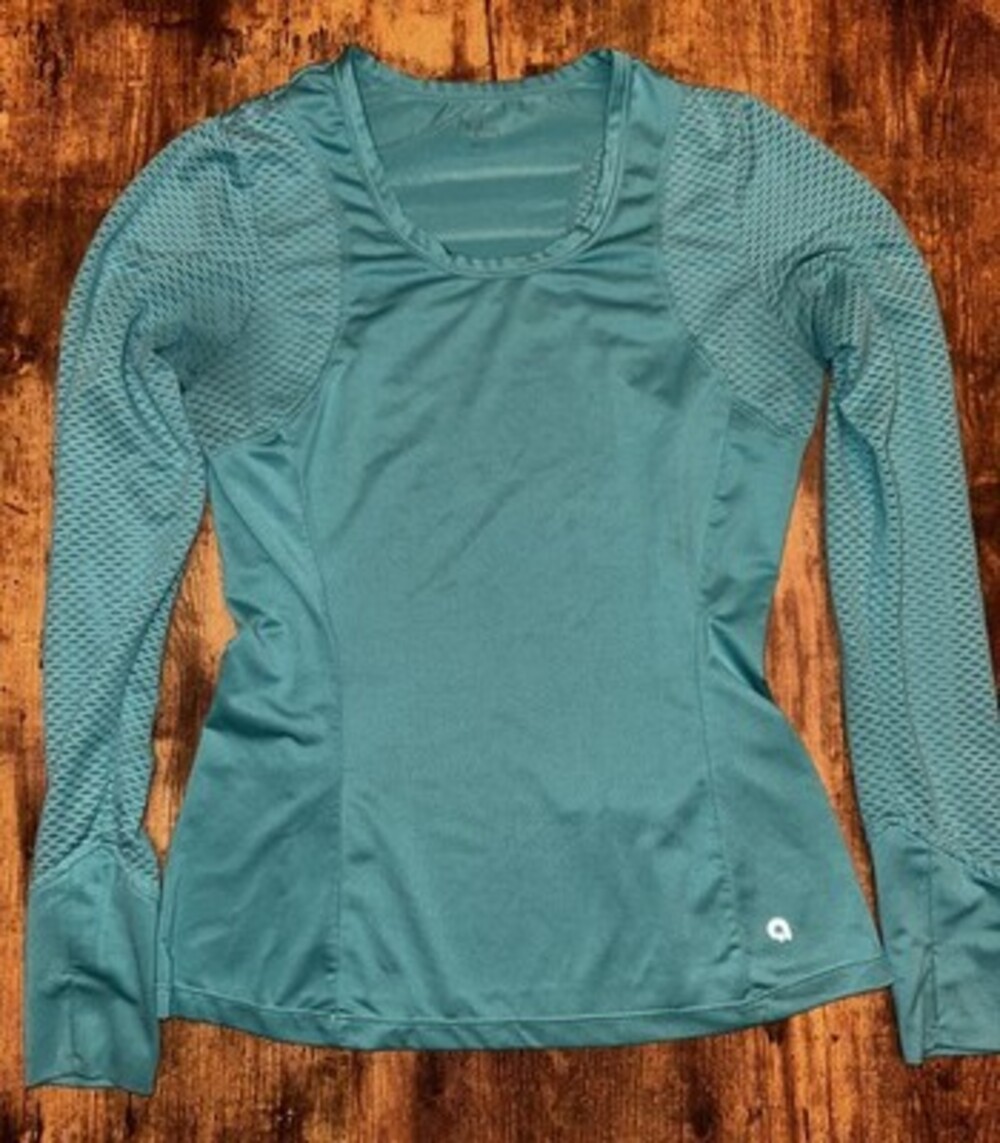 Hyba Activewear Teal Long Sleeve Running Top with Thumbholes